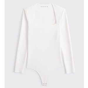 Abercrombie & Fitch The A&F Ava Long-Sleeve Sculpt Matte
Bodysuit in Cream